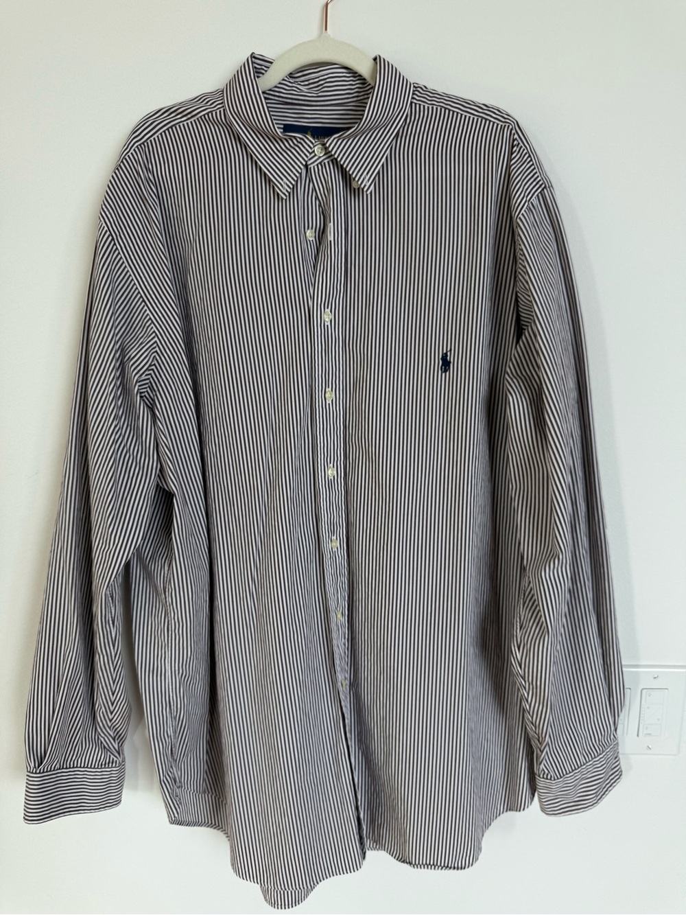 Polo by Ralph Lauren Brown Striped Men's Button-Down Shirt 2XL Tall